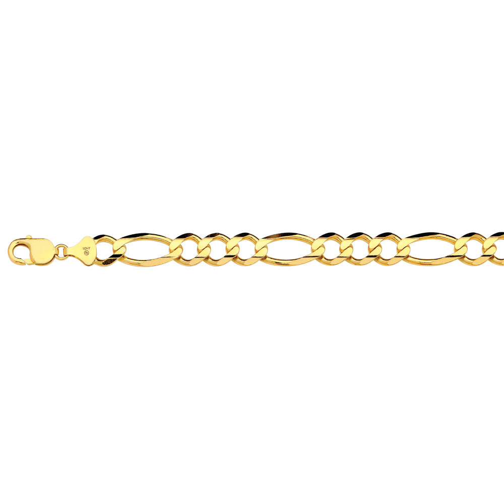 14K 12MM YELLOW GOLD SOLID FIGARO 20 CHAIN NECKLACE