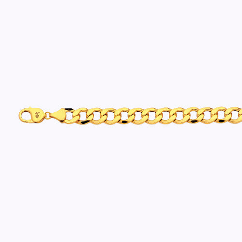 10K 11MM YELLOW GOLD HOLLOW CURB 18" CHAIN NECKLACE