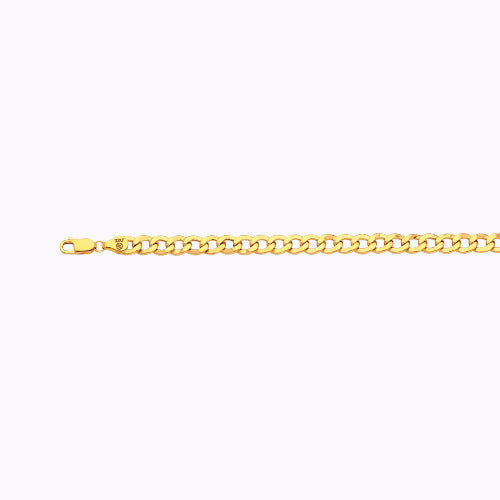 10K 6.5MM YELLOW GOLD HOLLOW CURB 16" CHAIN NECKLACE