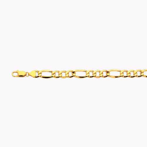 10K 9.5MM YELLOW GOLD HOLLOW FIGARO 24" CHAIN NECKLACE
