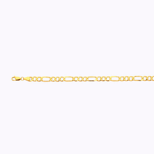 10K 5MM YELLOW GOLD HOLLOW FIGARO 18" CHAIN NECKLACE