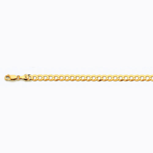 10K 5.5MM YELLOW GOLD SOLID CURB 20" CHAIN NECKLACE