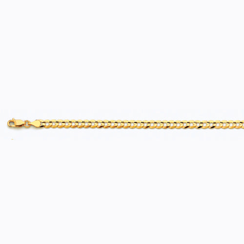 10K 4.5MM YELLOW GOLD SOLID CURB 22" CHAIN NECKLACE