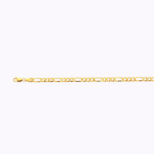 14K 4MM YELLOW GOLD HOLLOW FIGARO 20" CHAIN NECKLACE