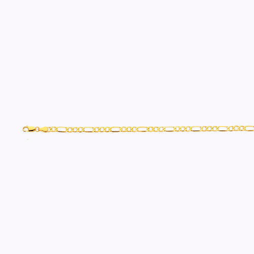 14K 3.5MM YELLOW GOLD HOLLOW FIGARO 16" CHAIN NECKLACE