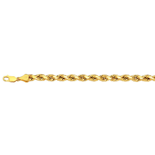 14K 3MM YELLOW GOLD DC HOLLOW ROPE 16" CHAIN NECKLACE