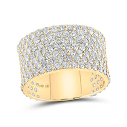 10kt Yellow Gold Mens Round Diamond Pave Band Ring 5-5/8 Cttw