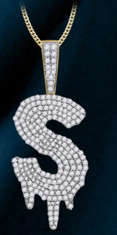 10k Genuine Diamond Drip Letters Initials A-Z