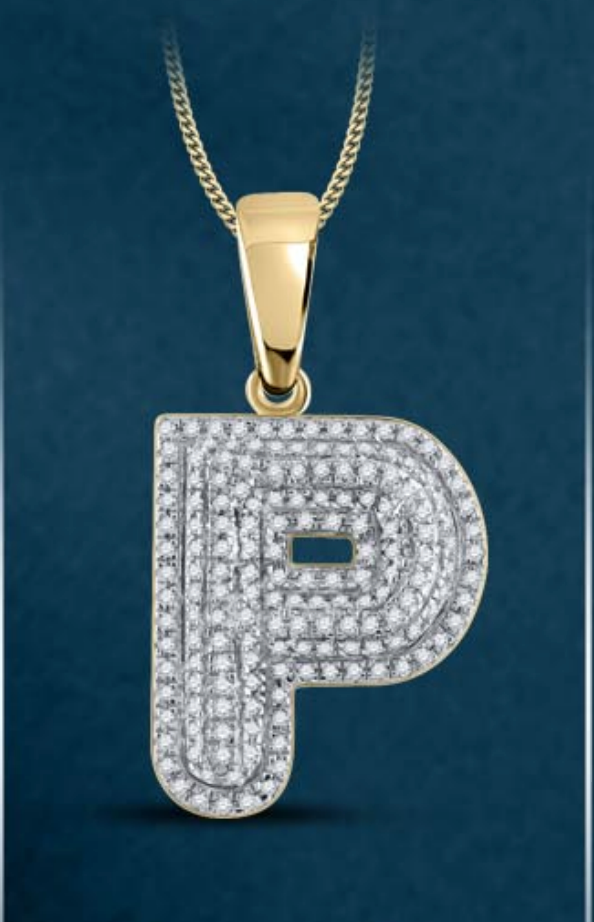 10k Genuine Diamond Bubble Letters Initials A-Z