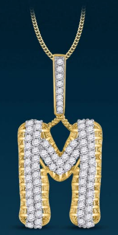 10k Genuine Diamond Buff Letters Initials A-Z