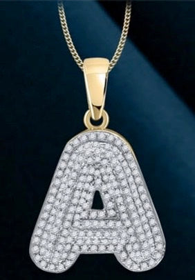 10k Genuine Diamond Bubble Letters Initials A-Z