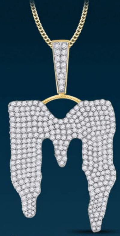 10k Genuine Diamond Drip Letters Initials A-Z