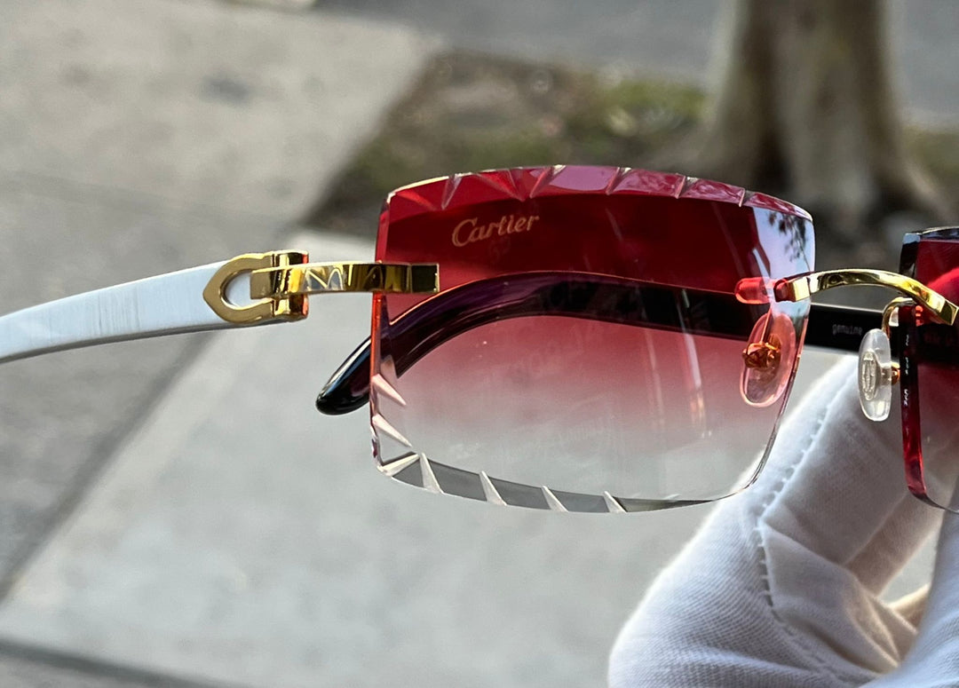 Cartier White Buffalo Horn BUFFS Cherry Red Lenses