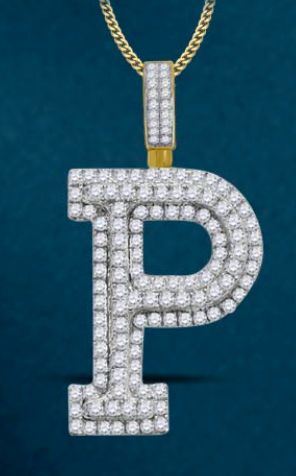 10k Genuine Diamond Solid Back Letters Initials A-Z