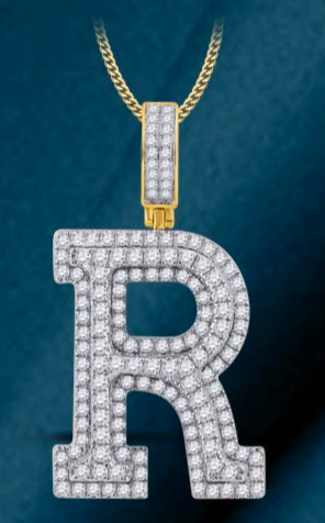10k Genuine Diamond Solid Back Letters Initials A-Z