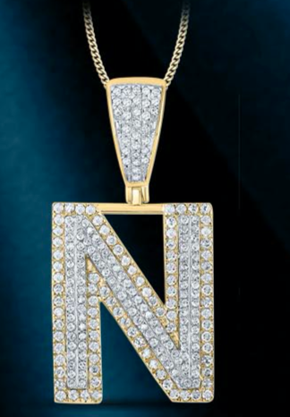 10k Genuine Diamond Two Tone Letters Initials A-Z