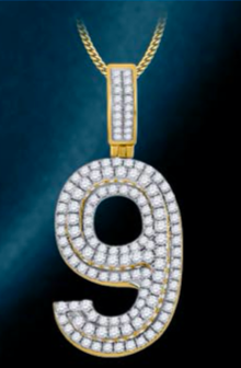 10k Genuine Diamond Number Pendants Style One