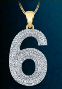 10k Genuine Diamond Number Pendants (3)