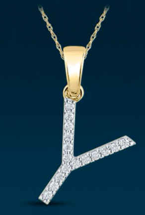 10k Genuine Diamond Single Row Letters Initials A-Z