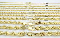 10k Gold Diamond Cut Rope Chains